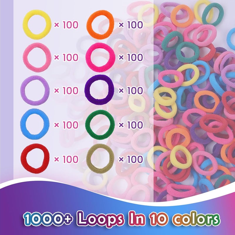 FUNiOi 1000 PCS Cat Weaving Loom Refill for Bracelet Making Kit, DIY Arts and Crafts Supplies, Baby Hair Ties for Girls Ages 6-12, Gift Idea for Kids and Beginners - Image 2